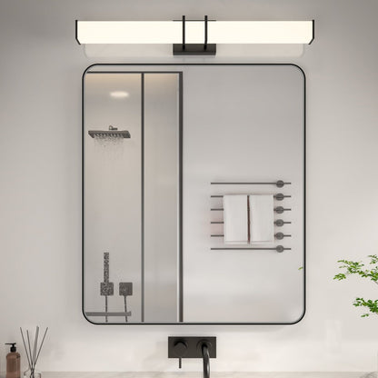 Noir 30" x 36" Vanity Mirror – Modern, Elegant, Rectangular Wall Mirror with Tempered Glass, Shatterproof, Rust-Resistant, Matte Black Frame for Bathroom, Living Room & Hallway - ExBriteUSA