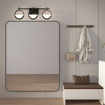 Noir 48" x 36" Vanity Mirror – Modern, Elegant, Rectangular Wall Mirror with Tempered Glass, Shatterproof, Rust-Resistant, Matte Black Frame for Bathroom, Living Room & Hallway - ExBriteUSA