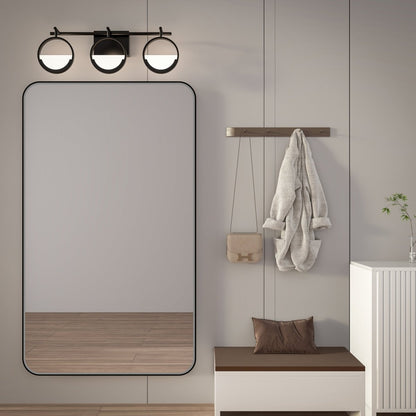 Noir 52" x 30" Vanity Mirror – Modern, Elegant, Rectangular Wall Mirror with Tempered Glass, Shatterproof, Rust-Resistant, Matte Black Frame for Bathroom, Living Room & Hallway - ExBriteUSA