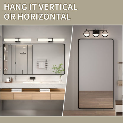 Noir 55" x 36" Vanity Mirror – Modern, Elegant, Rectangular Wall Mirror with Tempered Glass, Shatterproof, Rust-Resistant, Matte Black Frame for Bathroom, Living Room & Hallway - ExBriteUSA