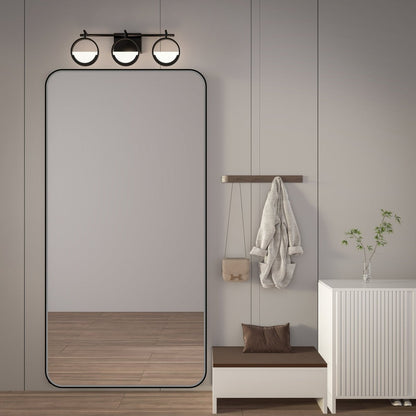 Noir 72" x 36" Vanity Mirror – Modern, Elegant, Rectangular Wall Mirror with Tempered Glass, Shatterproof, Rust-Resistant, Matte Black Frame for Bathroom, Living Room & Hallway - ExBriteUSA
