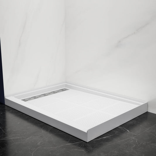Pequod-L 48"x36" Premium Shower Base 48 x 36 - Non-Porous, Stain-Resistant, Long-Lasting