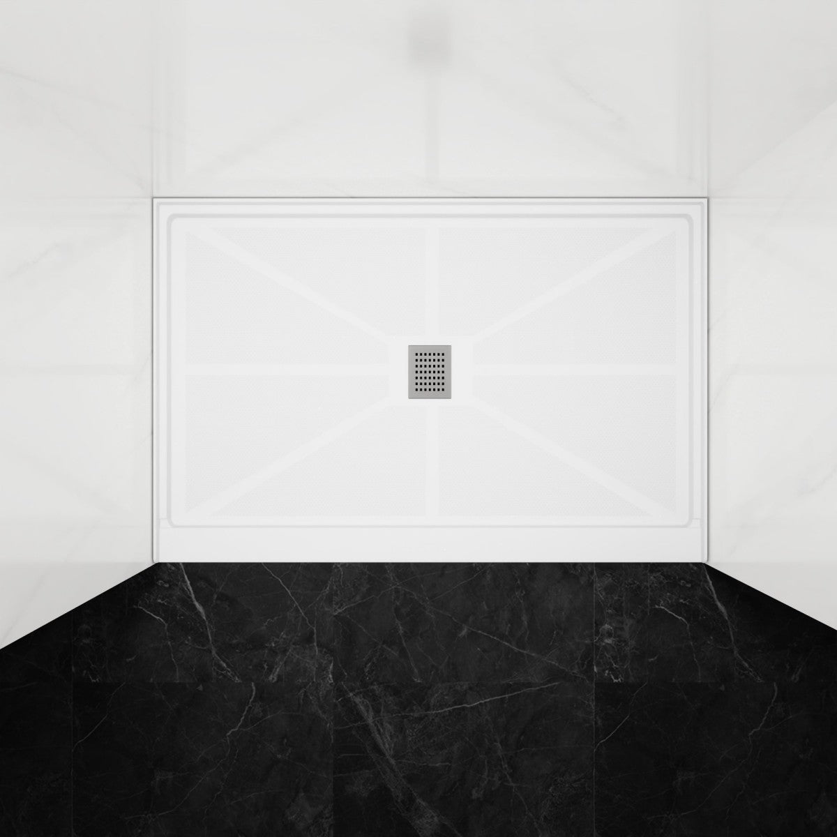 Pequod-M 48 x 32 Shower Bases - Premium Solid Surface, Non-Porous, Stain-Resistant, Long-Lasting