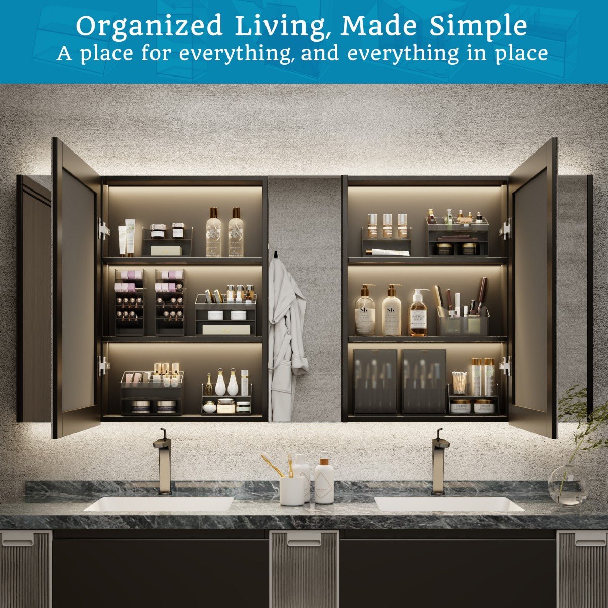 Premium Collection (4 Organizers) ¨C Acrylic Medicine Cabinet Organizer Set|Per-Sale