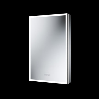 Illusion 20" x 32" Lighted Mirror Medicine Cabinet with Front and Back Magnifiers, Right Hinge