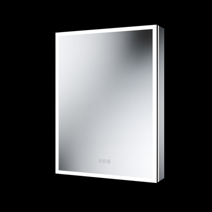 Illusion 24" x 32" LED Lighted Medicine Cabinet with Magnifiers Front and Back Light,Hinge on the Right