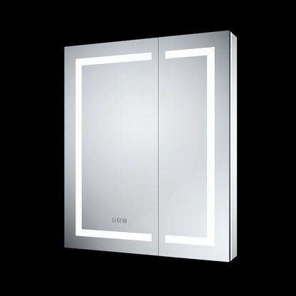 Illusion-B 30" x 36" LED Lighted Inset Mirrored Medicine Cabinet with Magnifiers Front and Back Light