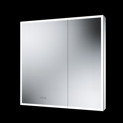 Illusion 36" x 36" LED Lighted Medicine Cabinet with Magnifiers Front and Back Light