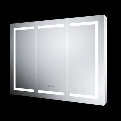 Illusion-B 48" x 36" LED Lighted Inset Mirrored Medicine Cabinet with Magnifiers Front and Back Light