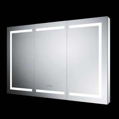 Illusion-B 54" x 36" LED Lighted Inset Mirrored Medicine Cabinet with Magnifiers Front and Back Light