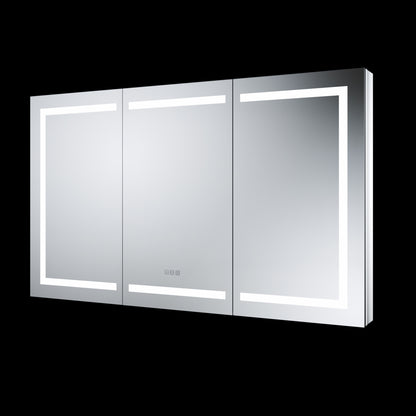 Illusion-B 60" x 36" LED Lighted Inset Mirrored Medicine Cabinet with Magnifiers Front and Back Light