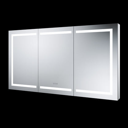 Illusion-B 66" x 36" LED Lighted Inset Mirrored Medicine Cabinet with Magnifiers Front and Back Light