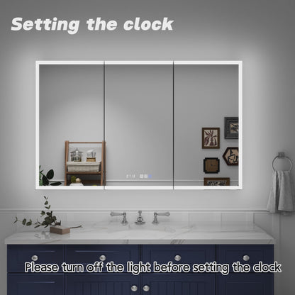 Rim 40" W x 32" H LED Lighted Medicine Cabinet Recessed or Surface with Mirrors