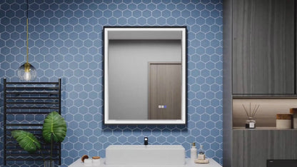 Verloar 22" W x 34" H Framed Lighted Bathroom  Mirror,Dimmable,Anti Fog,Front-Lit Illumination,Brushed Nickel