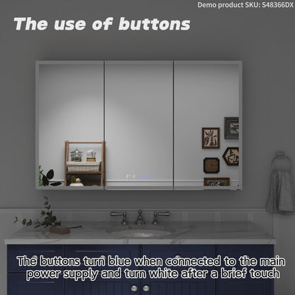 Rim 72" W x 30" H LED Lighted Medicine Cabinet Recessed or Surface with Mirrors