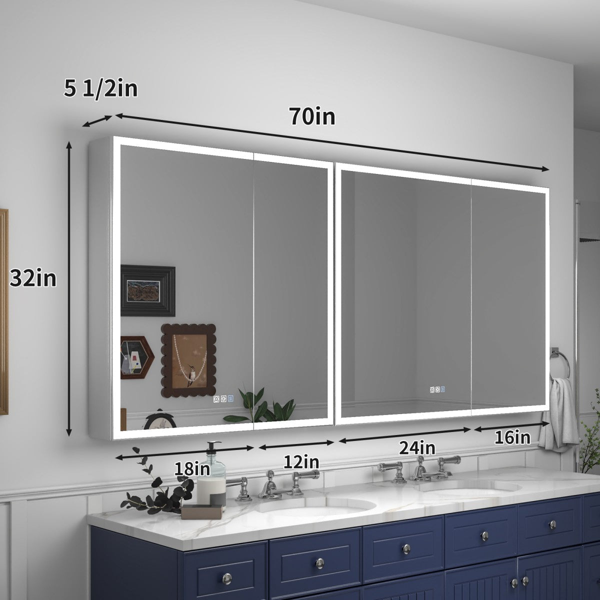 Rim 70 x 32 inch medicine cabinet dimensions with 30 and 40 inch units