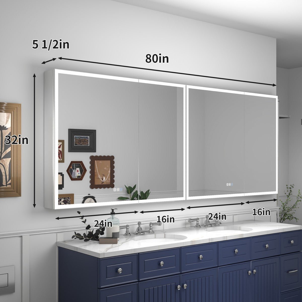 Rim 80 x 32 inch medicine cabinet dimensions with two 40 inch cabinet units