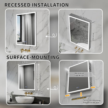 Rim-s medicine cabinet surface-mount installation and slim side profile