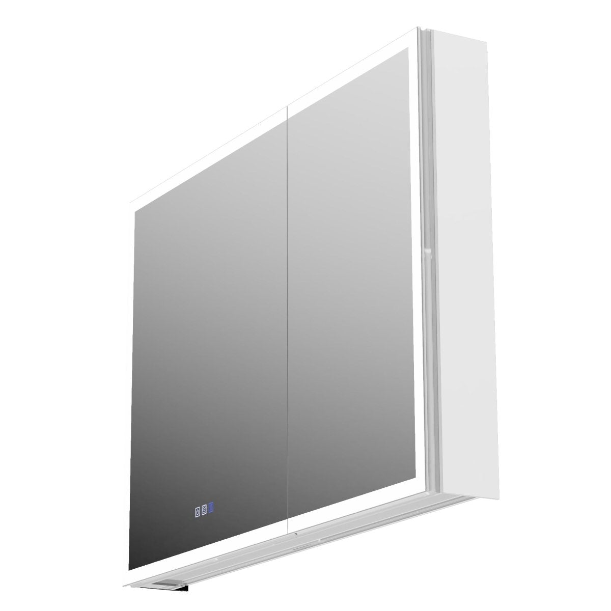 Rim-s medicine cabinet mirrored interior and adjustable storage shelf detail