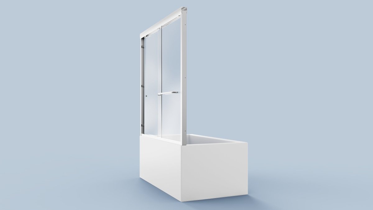 Serenity 56-60in.W x 58in.H Semi-Frameless Bathtub Sliding Door,6mm Tempered Glass Door,Chrome,Double Sliding Glass Shower Enclosure