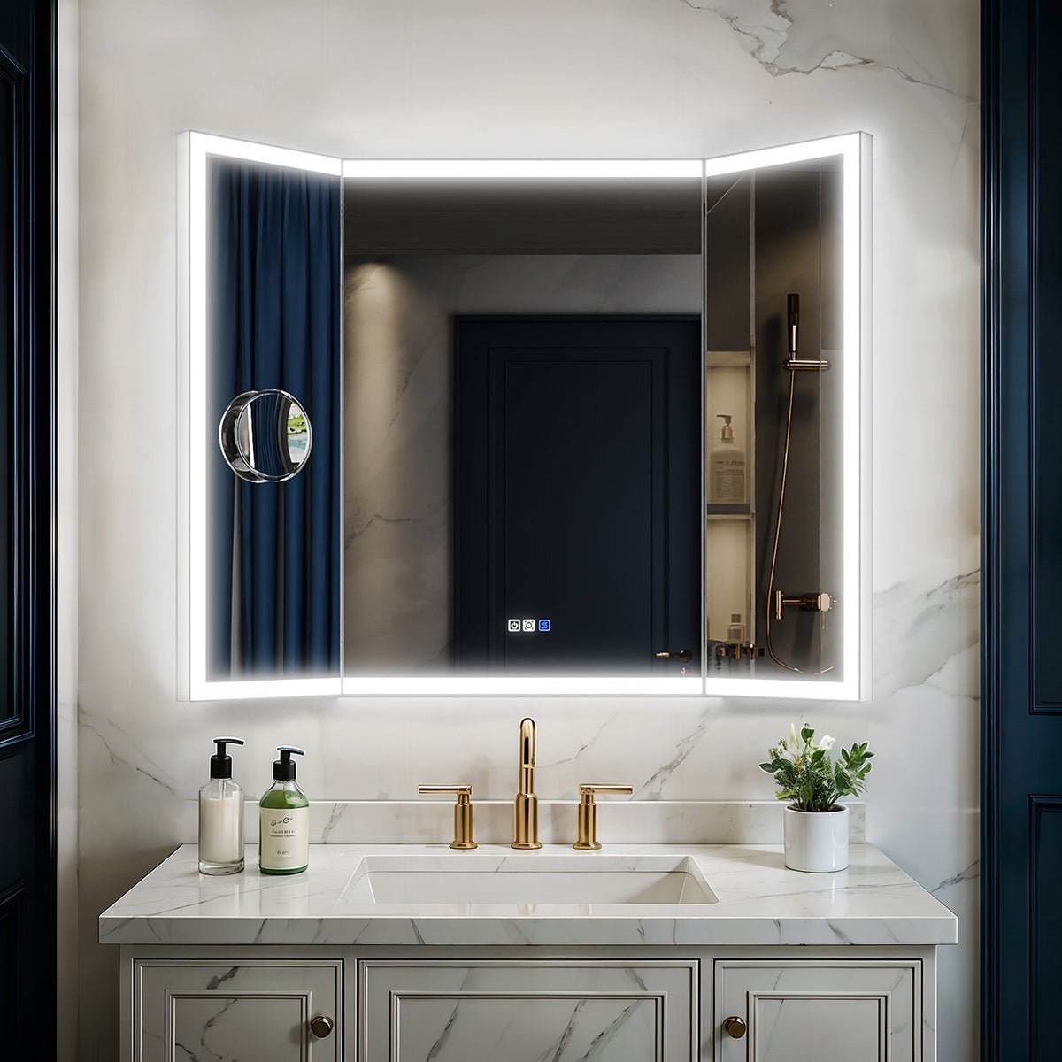 Trifold Door Mirror 48" Hinge Fold | TriFold