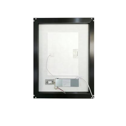 Verloar 22" W x 34" H Dimmable Lighted Bath Mirror with Light, Anti Fog and Matte Black Frame