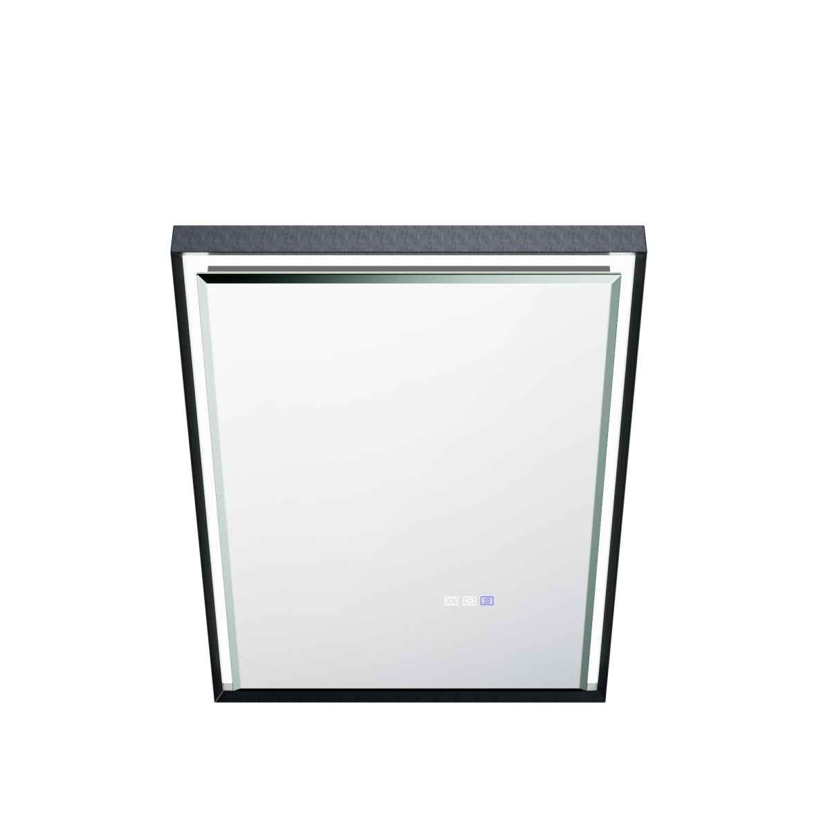 Verloar 22" W x 34" H Dimmable Lighted Bath Mirror with Light, Anti Fog and Matte Black Frame