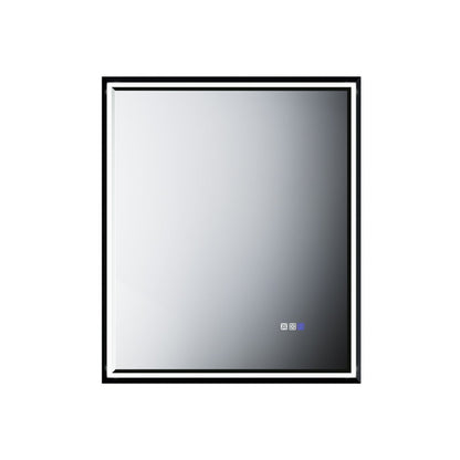 Verloar 30 Inch LED Mirror 30" W x 36" H Framed Lighted Bathroom Mirror, Dimmable, Anti Fog, Front-Lit Illumination, Matte Black