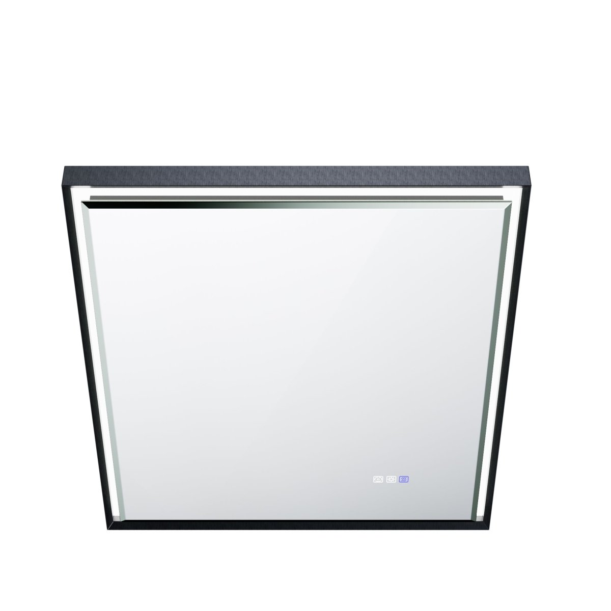 Verloar 30 Inch LED Mirror 30" W x 36" H Framed Lighted Bathroom Mirror, Dimmable, Anti Fog, Front-Lit Illumination, Matte Black