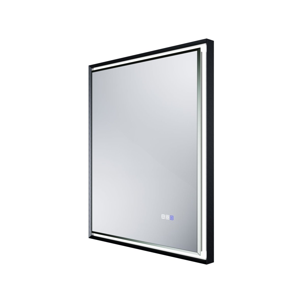 Verloar 30 Inch LED Mirror 30" W x 36" H Framed Lighted Bathroom Mirror, Dimmable, Anti Fog, Front-Lit Illumination, Matte Black