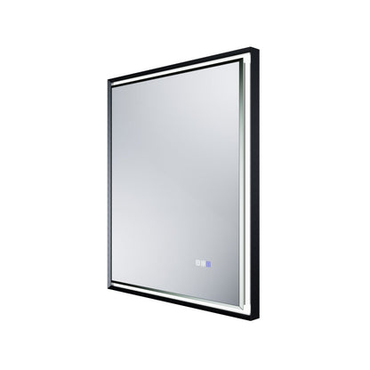 Verloar 30 Inch LED Mirror 30" W x 36" H Framed Lighted Bathroom Mirror, Dimmable, Anti Fog, Front-Lit Illumination, Matte Black