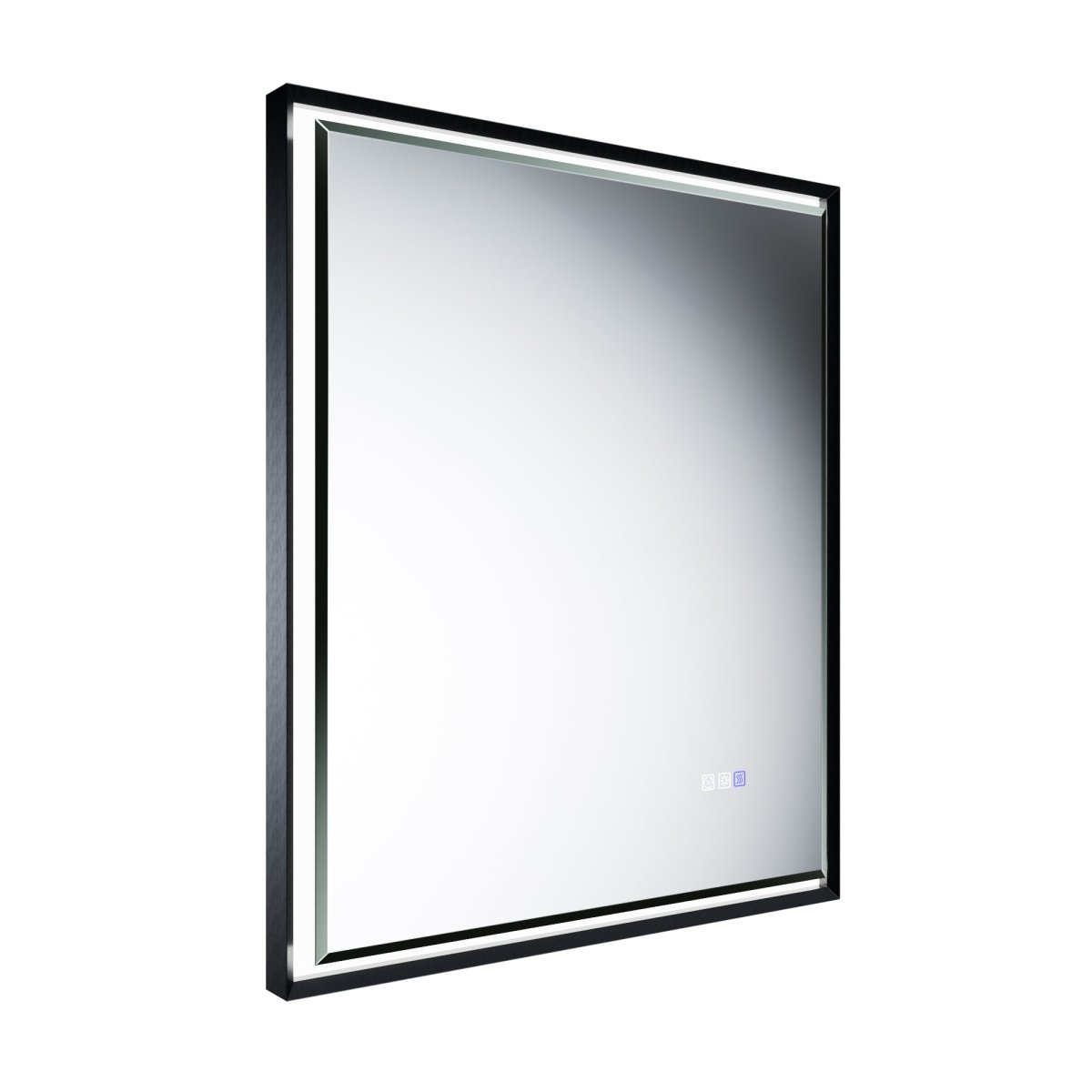 Verloar 30 Inch LED Mirror 30" W x 36" H Framed Lighted Bathroom Mirror, Dimmable, Anti Fog, Front-Lit Illumination, Matte Black