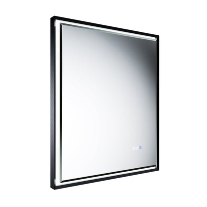 Verloar 30 Inch LED Mirror 30" W x 36" H Framed Lighted Bathroom Mirror, Dimmable, Anti Fog, Front-Lit Illumination, Matte Black