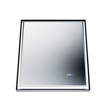 Verloar 30 Inch LED Mirror 30" W x 36" H Framed Lighted Bathroom Mirror, Dimmable, Anti Fog, Front-Lit Illumination, Matte Black