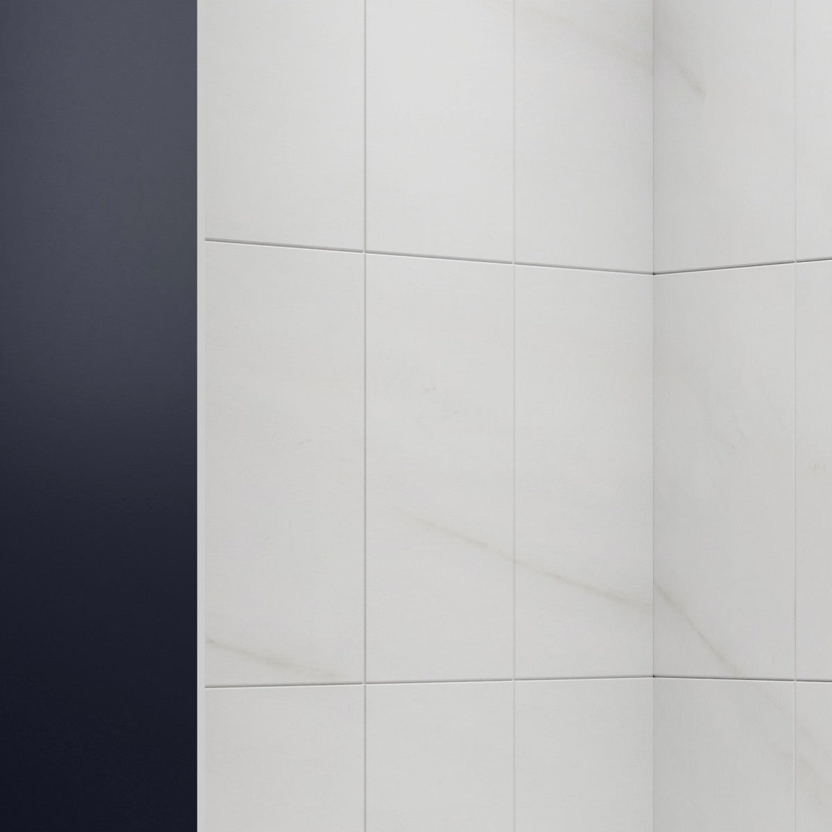 Verona Bathroom Tiles 34"x60"x96"Alcove Stone Shower Wall Kit for Bathroom Remodel,Height adjustable,Fast Installation,Waterproof,Silver White