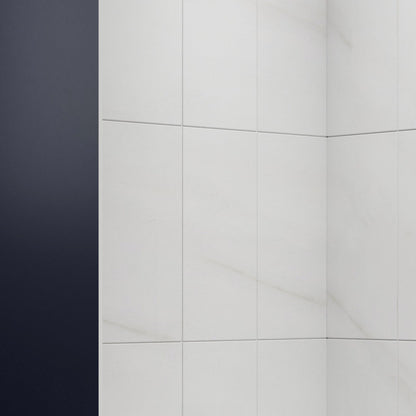 Verona Bathroom Tiles 34"x60"x96"Alcove Stone Shower Wall Kit for Bathroom Remodel,Height adjustable,Fast Installation,Waterproof,Silver White
