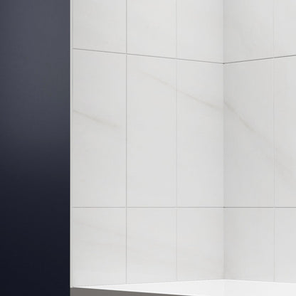 Verona - BT Bathroom Tiles 32"x60"x60" Bathtub Alcove Stone Shower Wall Kit for Bathroom Remodel,Height adjustable,Fast Installation,Waterproof,Silver White