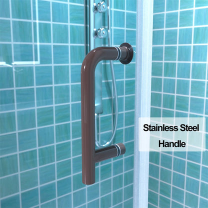 Adapt 30-31 1/2" W X 72" H Folding Shower Door Oil Rubbed Bronze Semi-Frameless Hinged Shower Door With Handle