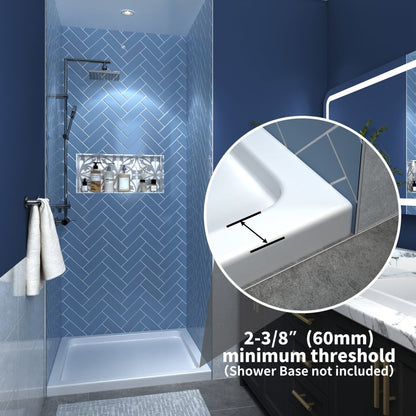 Adapt 36-37 1/2" W x 72" H Bifold Semi-Frameless Swing Shower Door in Black 36 Wide Shower Door