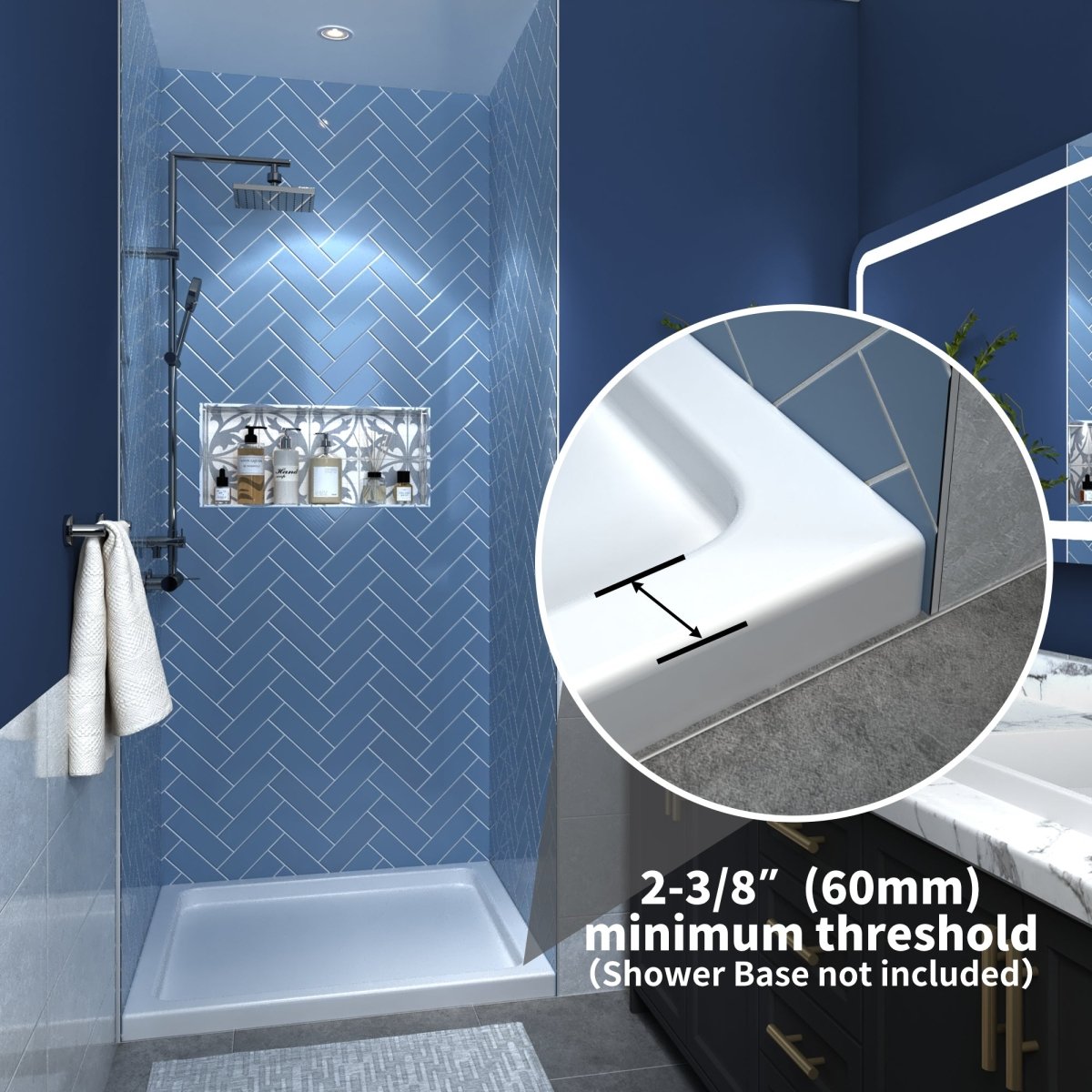 Adapt 36-37 1/2" W x 72" H Bifold Semi-Frameless Swing Shower Door in Chrome 36 Wide Shower Door