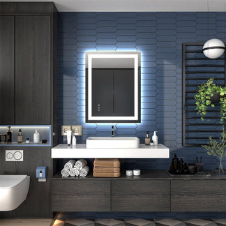Apex 36" W X 28" H LED Bathroom Large Light Led Mirror,Anti Fog,Dimmab ...