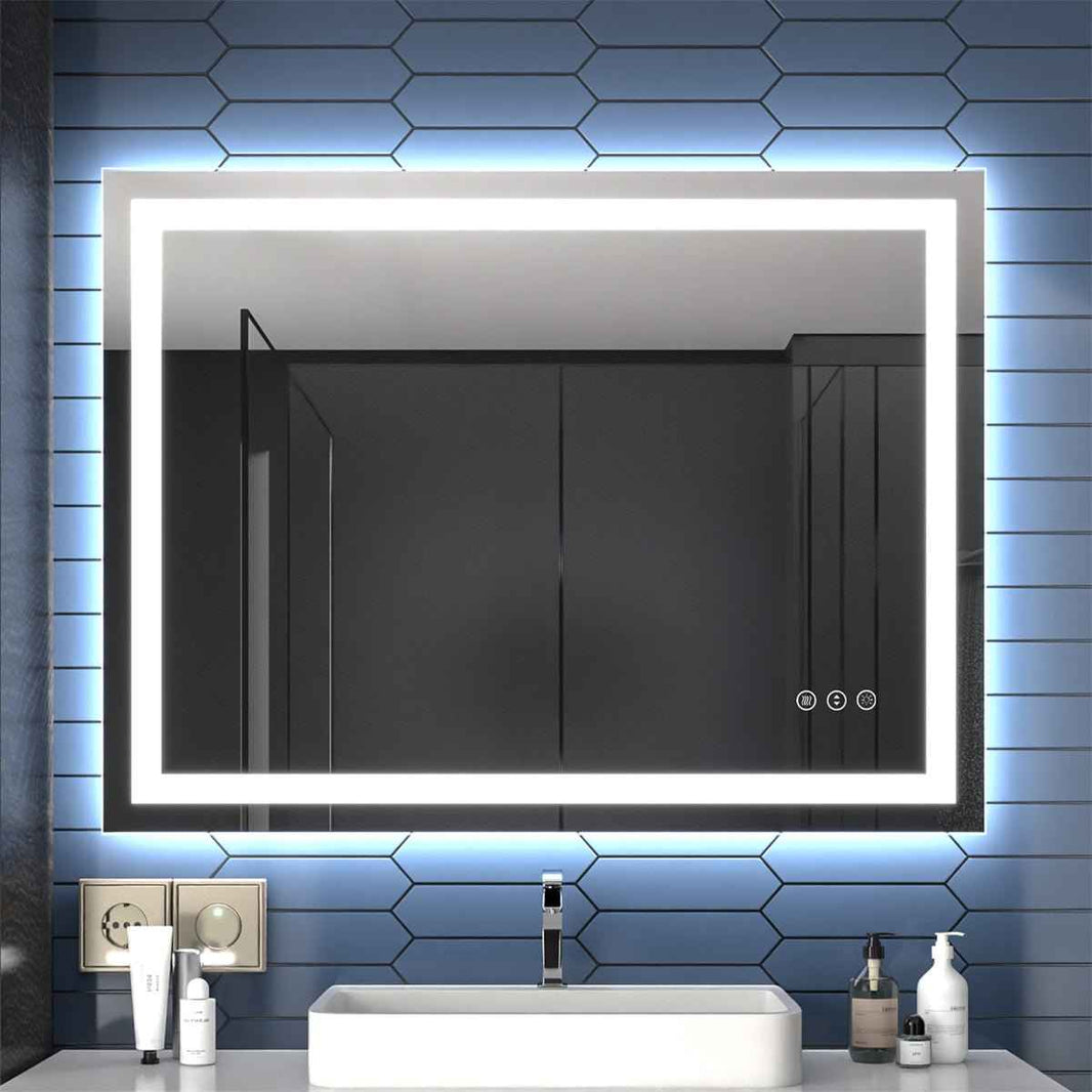 Exbrite Apex Lighted Bathroom Led Mirror,Anti Fog,Dimmable,Dual ...