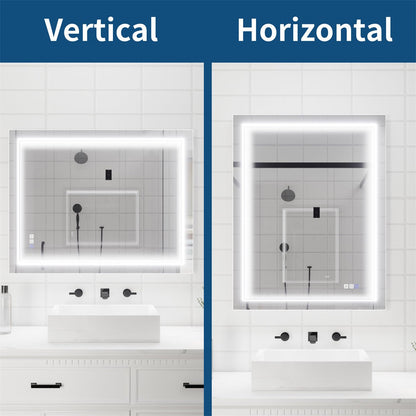 Ascend-M1d 28" x 36" Led Bathroom Mirror with Aluminum Frame