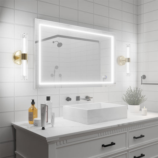 Ascend-M1d 40" x 24" Led Bathroom Mirror with Aluminum Frame