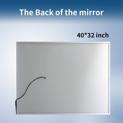 Ascend-M1d 40" x 32" Led Bathroom Mirror with Aluminum Frame