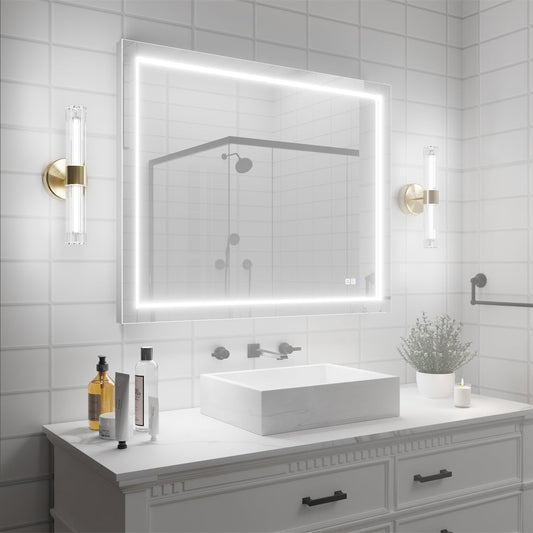 Ascend-M1d 40" x 32" Led Bathroom Mirror with Aluminum Frame