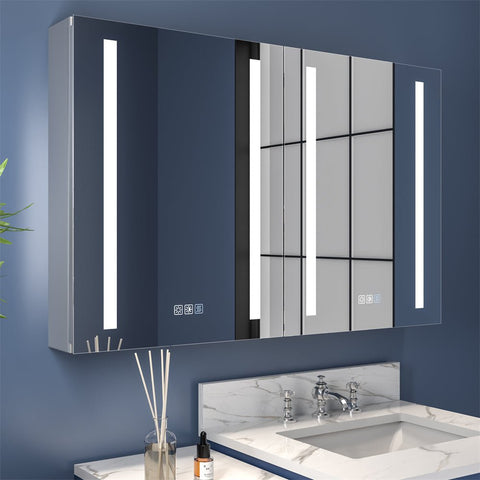 Boost-M1 40" W x 26" H Combination Bathroom Cabinet with Mirror and Lighted Medicine Cabinet stop260528