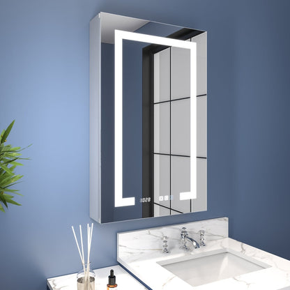 Boost-M2 20" W x 32" H Bathroom Narrow Light Medicine Cabinets with Vanity Mirror Recessed or Surface, Left Hinge