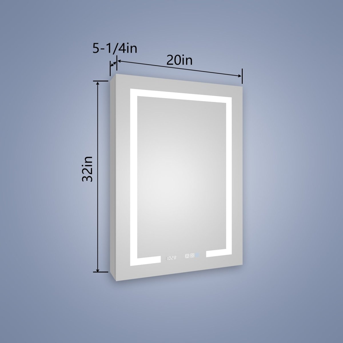 Boost-M2 20" W x 32" H Bathroom Narrow Light Medicine Cabinets with Vanity Mirror Recessed or Surface, Left Hinge