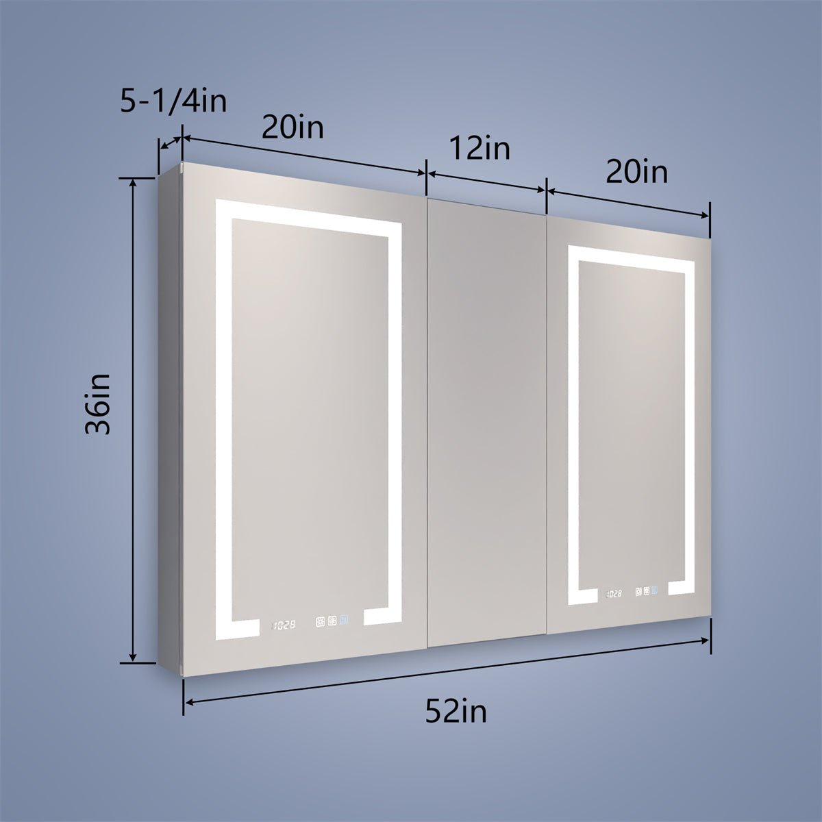 Boost-M2 52" W x 36" H Combination Medicine Cabinet with Mirror led Lighted Medicine Cabinet